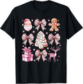 Christmas Coquette Bow Santa Xmas Girl Women Bows Holiday T-Shirt