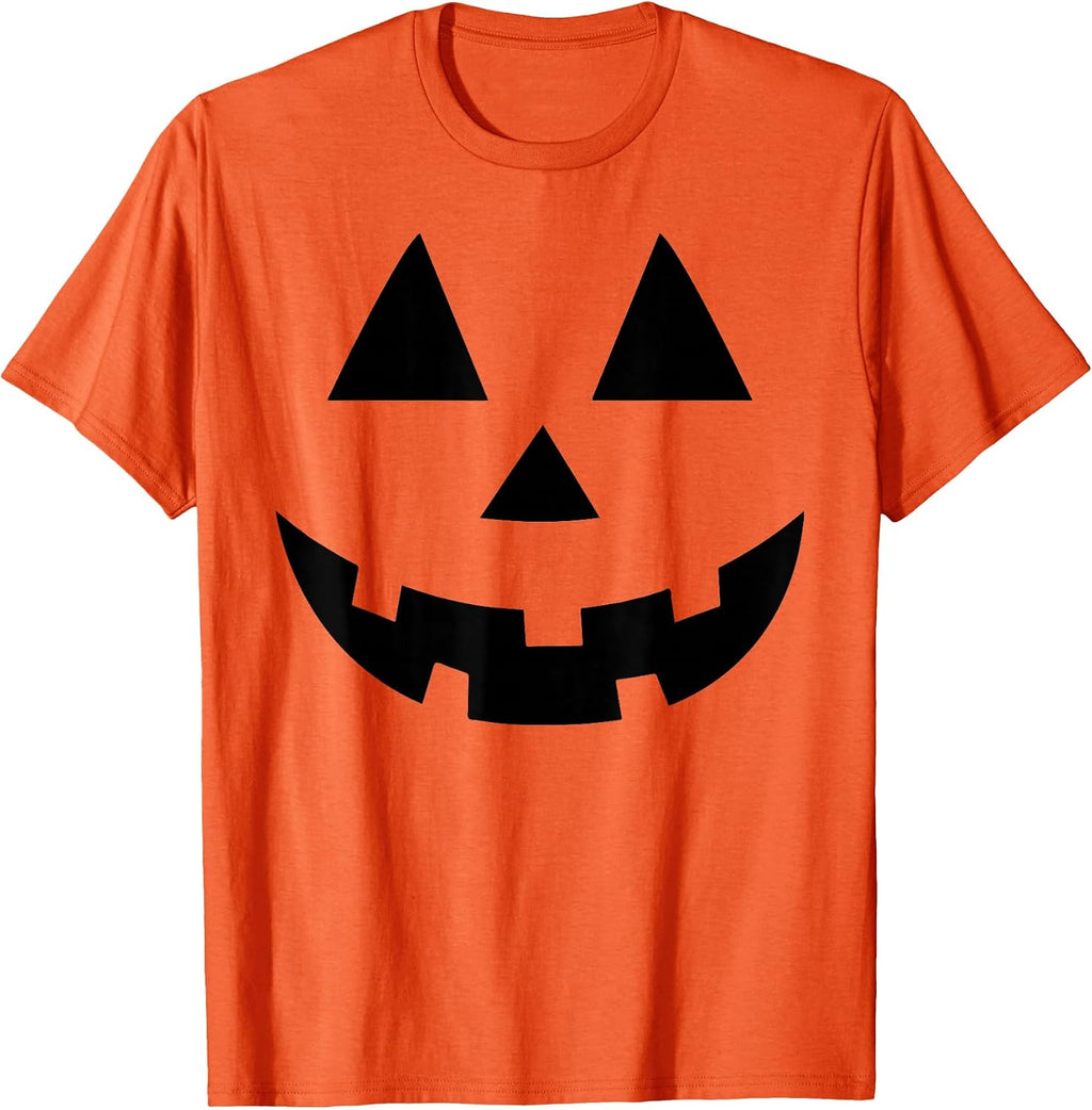 Funny Jack O Lantern Face Pumpkin Halloween Costume Men Boys T-Shirt