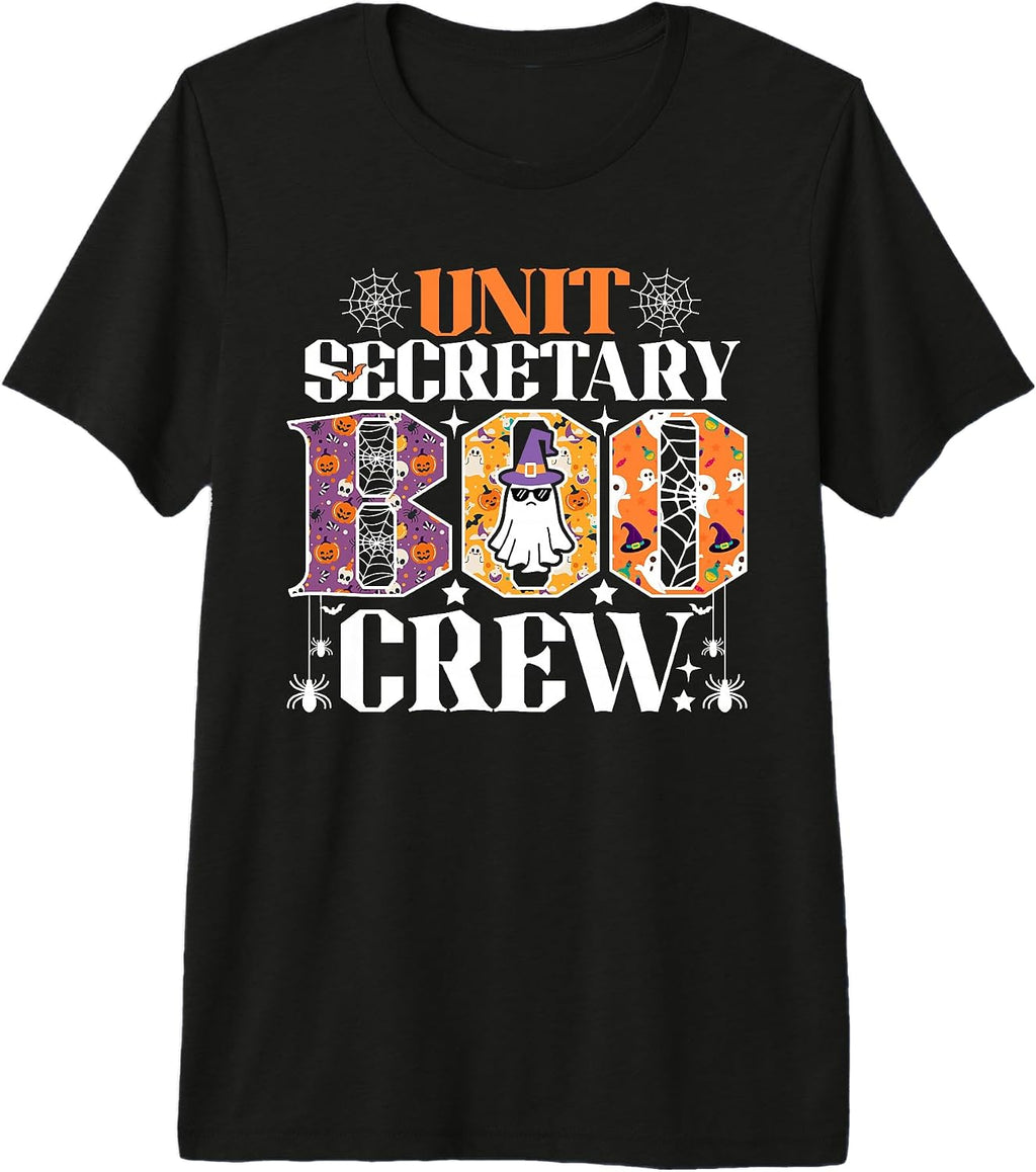 Unit Secretary Boo Crew Funny Ghost Halloween Costume Premium Tri-Blend T-Shirt