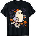 Ghost Walking Dog Shirt Coquette Halloween Dog Ghost Coffee T-Shirt