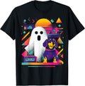 Retro Ghost Dog Funny Spooky Halloween Pet Lovers T-Shirt
