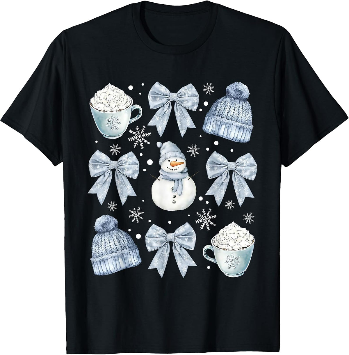 Christmas Snowflake Winter Christmas Coquette Bow Christmas T-Shirt