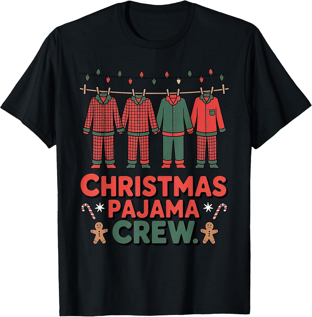 Christmas Pajama Crew Matching Family Holiday T-Shirt