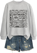 Women's Sweatshirt, Falling Leaves Pumpkins Fall Vibes Shirt Autumn Season Long Sleeve Comfortable Sweatshirt
