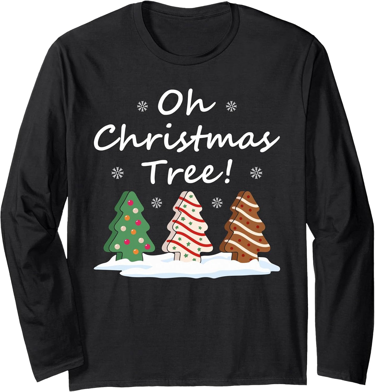Christmas Funny Cake Tree Baking Pajamas Gifts Long Sleeve T-Shirt