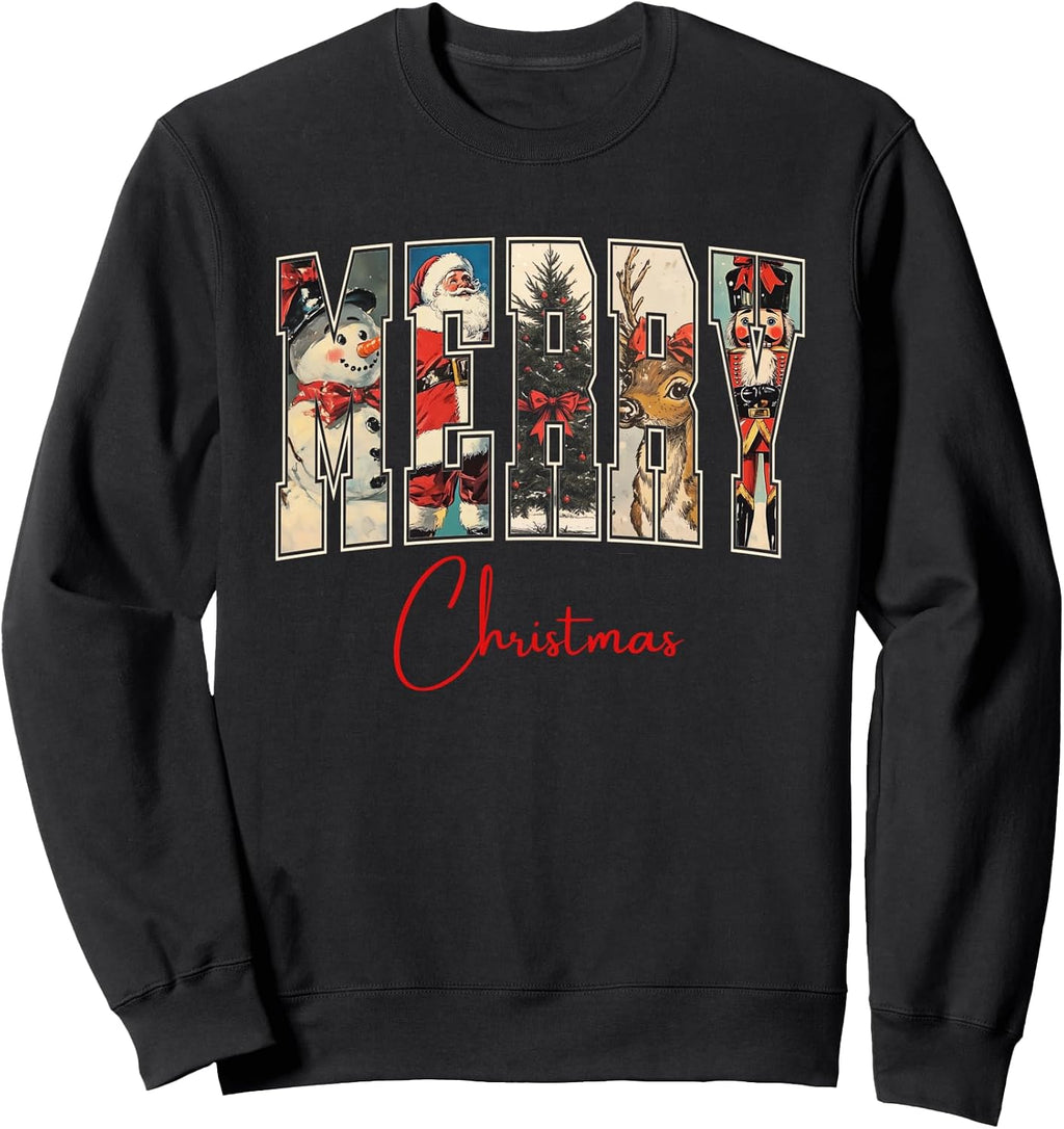 Vintage Merry Christmas Retro Holiday Design Sweatshirt