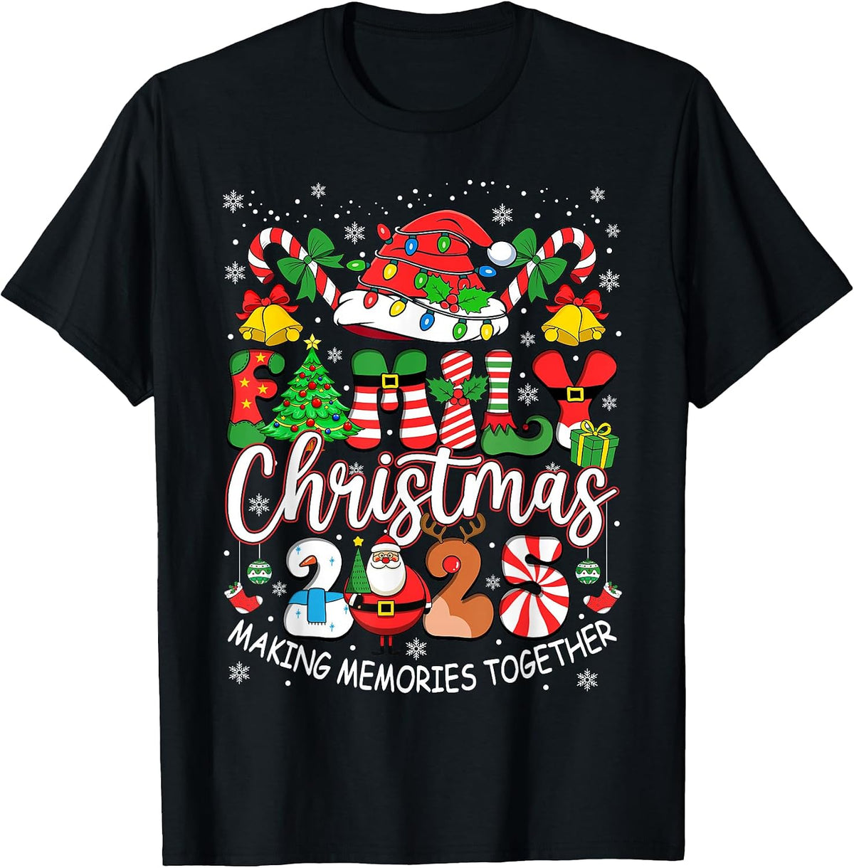 Family Christmas 2025 Matching Outfit Xmas Squad Santa Group T-Shirt