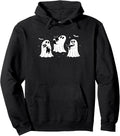 Funny Ghost Holding Black Cat Halloween Tee