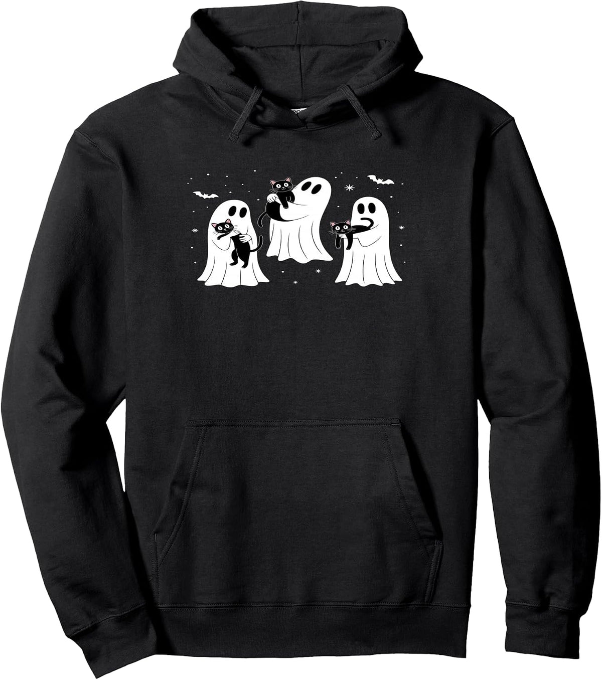 Funny Ghost Holding Black Cat Halloween Tee
