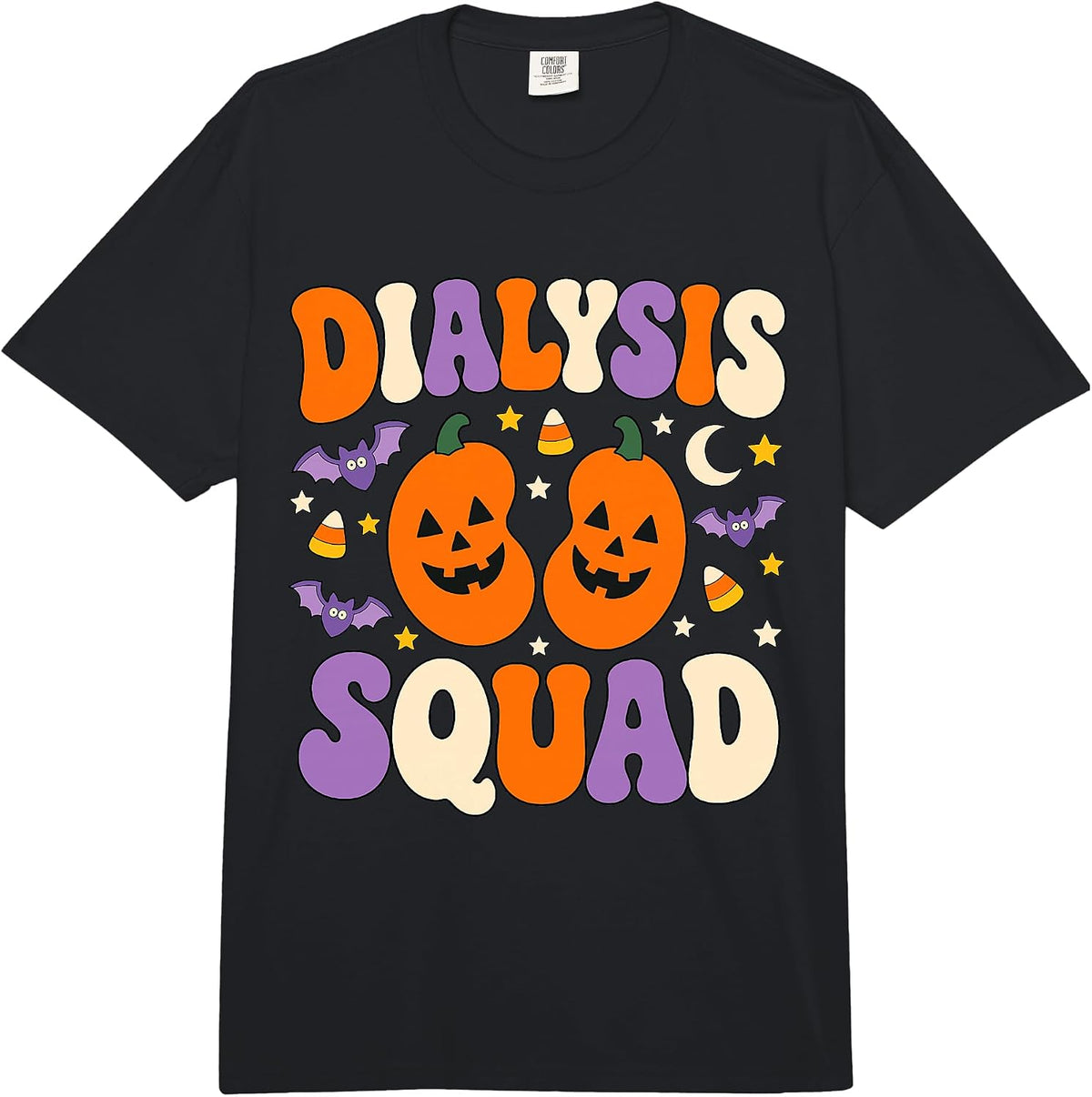 Halloween Dialysis Squad Kidney Pumpkins Retro Dialysis Tech Comfort Colors Adult Heavyweight T-Shirt