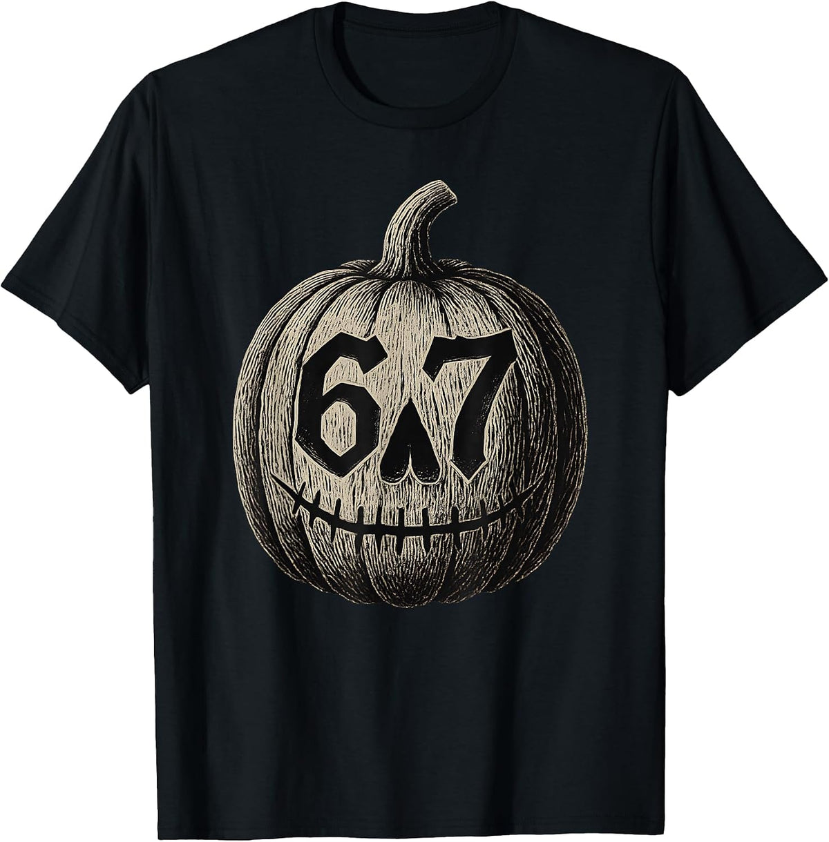 67 Halloween Pumpkin 6 7 Meme Brain Rot Six Seven Teen Boys T-Shirt