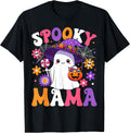 Groovy Spooky Mama Halloween Ghost Pumpkin Halloween Mom T-Shirt