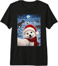 American Eskimo Dog Christmas Moon Night Dinosaurs Xmas Premium Tri-Blend T-Shirt