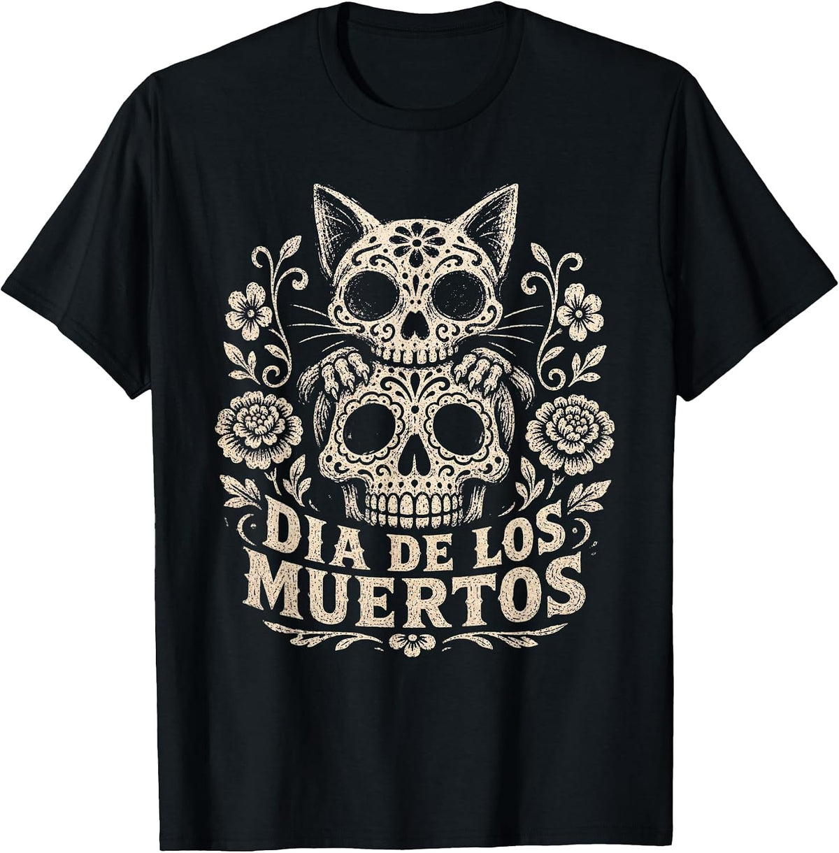 Day of the Dead Cat Sugar Skull Dia De Los Muertos