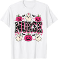 Halloween Nurse Polka Dot Nurse Ghost Pink Pumpkin Nursing T-Shirt