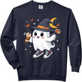 Halloween Ghost Drinking Coffee Hip Hop Ghost Ice Coffee Comfort Colors Adult Sweatshirt