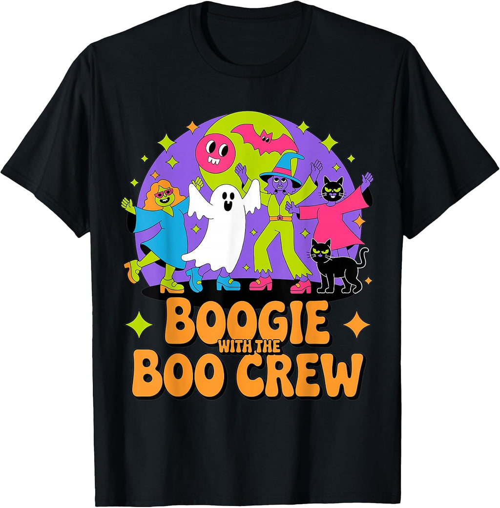 Boogie with The Boo Crew Retro Halloween Design T-Shirt