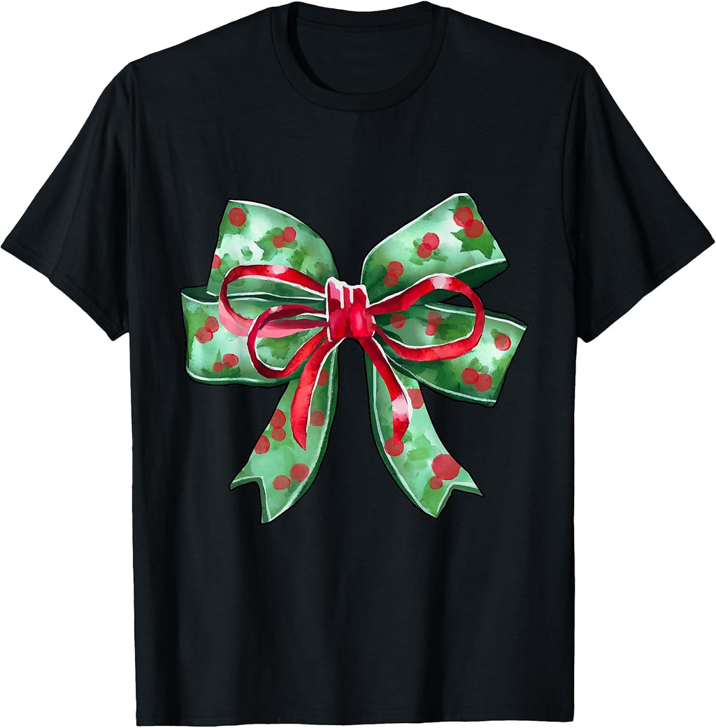 Christmas Coquette Bow Cute Xmas T-Shirt