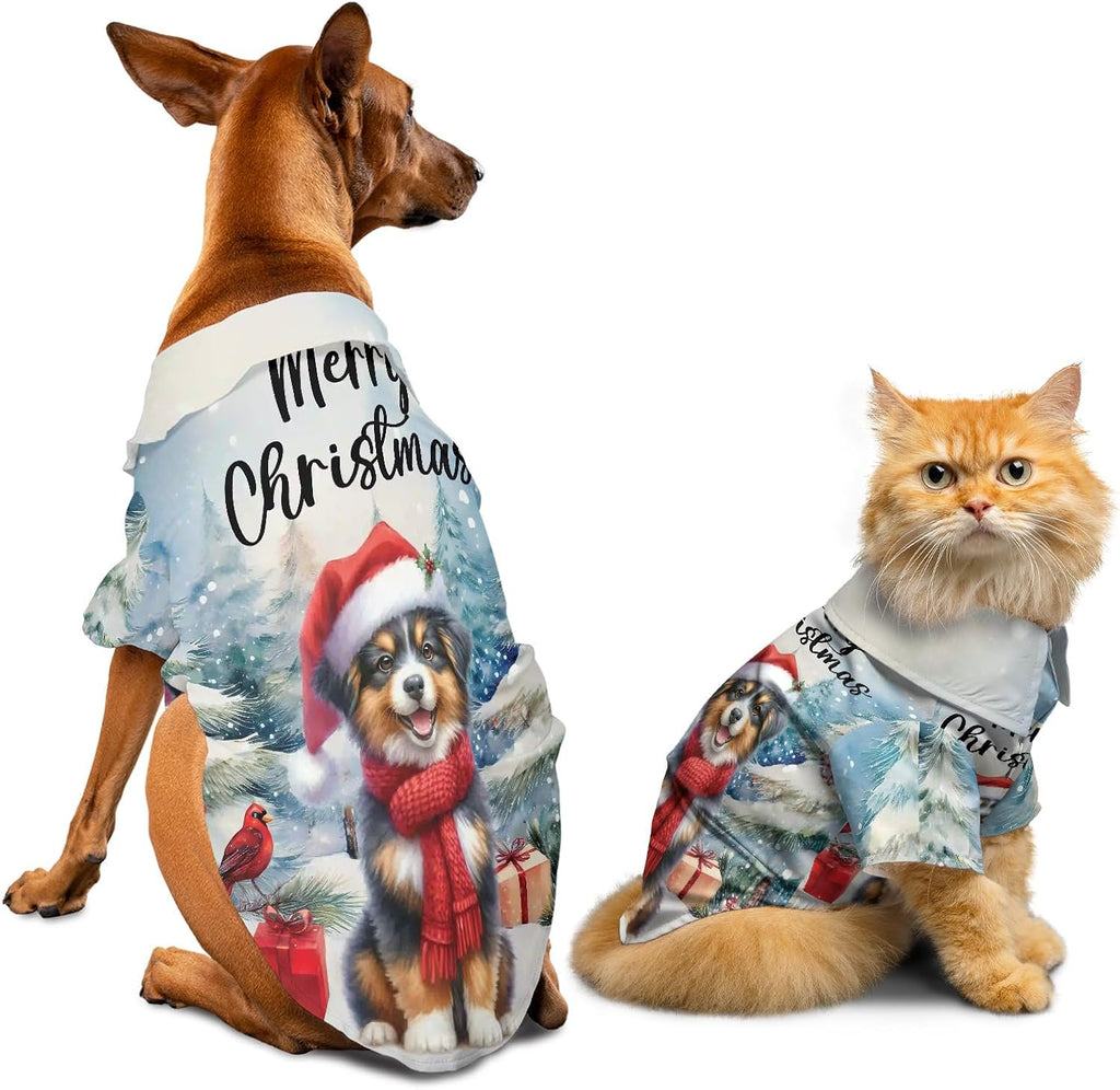 Merry Christmas Dog Enjoys Woofmas Winter Xmas Holiday Hawaiian Shirt for Dog Cat and Owner
