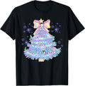 Snowflake Coquette Bow Christmas Xmas Tree Family Holiday T-Shirt