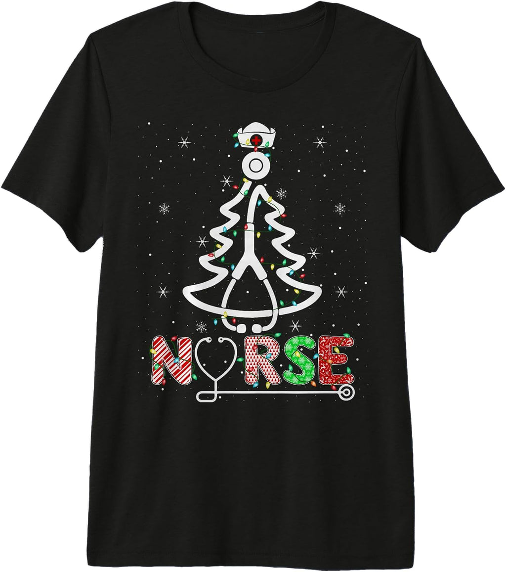 Nurse Christmas Tree Nursing Nurse Stethoscope Xmas Premium Tri-Blend T-Shirt