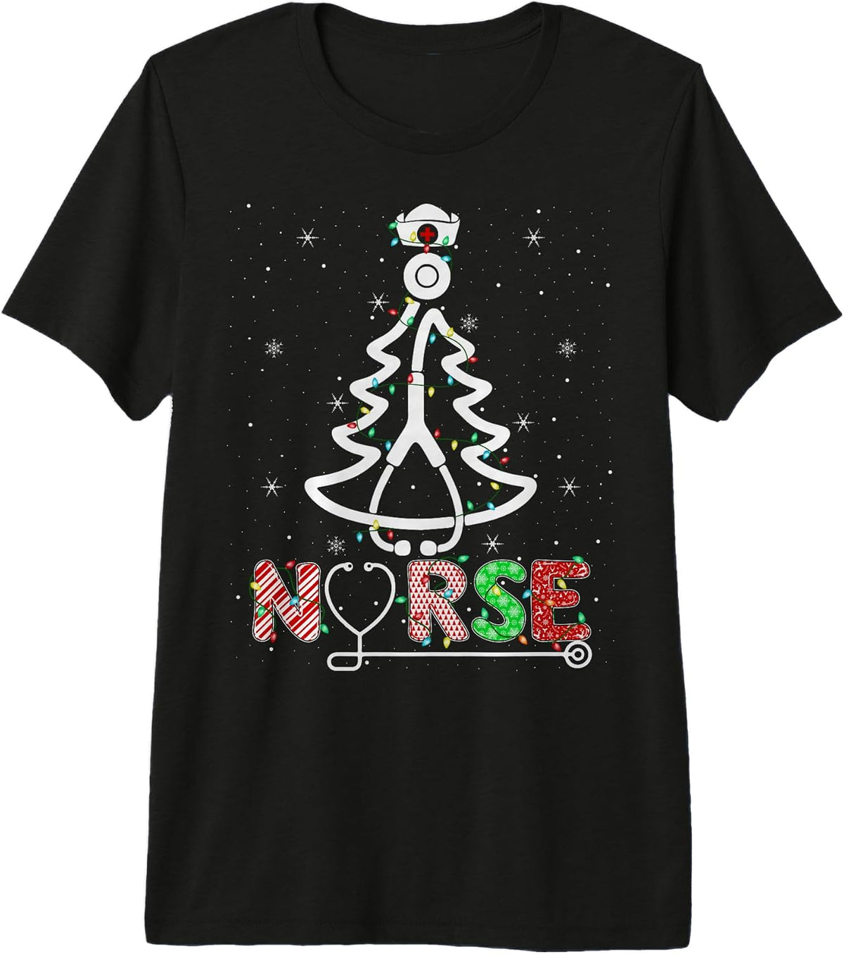 Nurse Christmas Tree Nursing Nurse Stethoscope Xmas Premium Tri-Blend T-Shirt