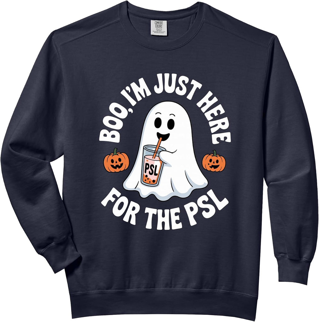 Pumpkin Spice Latte Boo PSLHalloween Comfort Colors Adult Sweatshirt