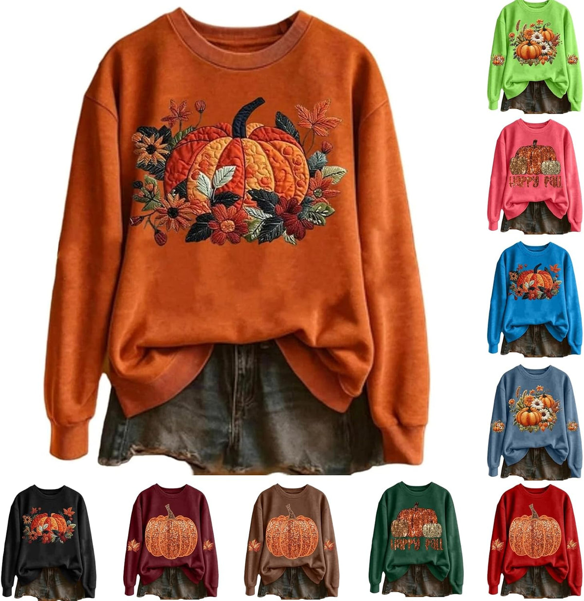 Halloween Sweatshirts for Women 2026 Fall Cute Ghost Pumpkin Graphic Crewneck Long Sleeve Pullover Sweater Tops