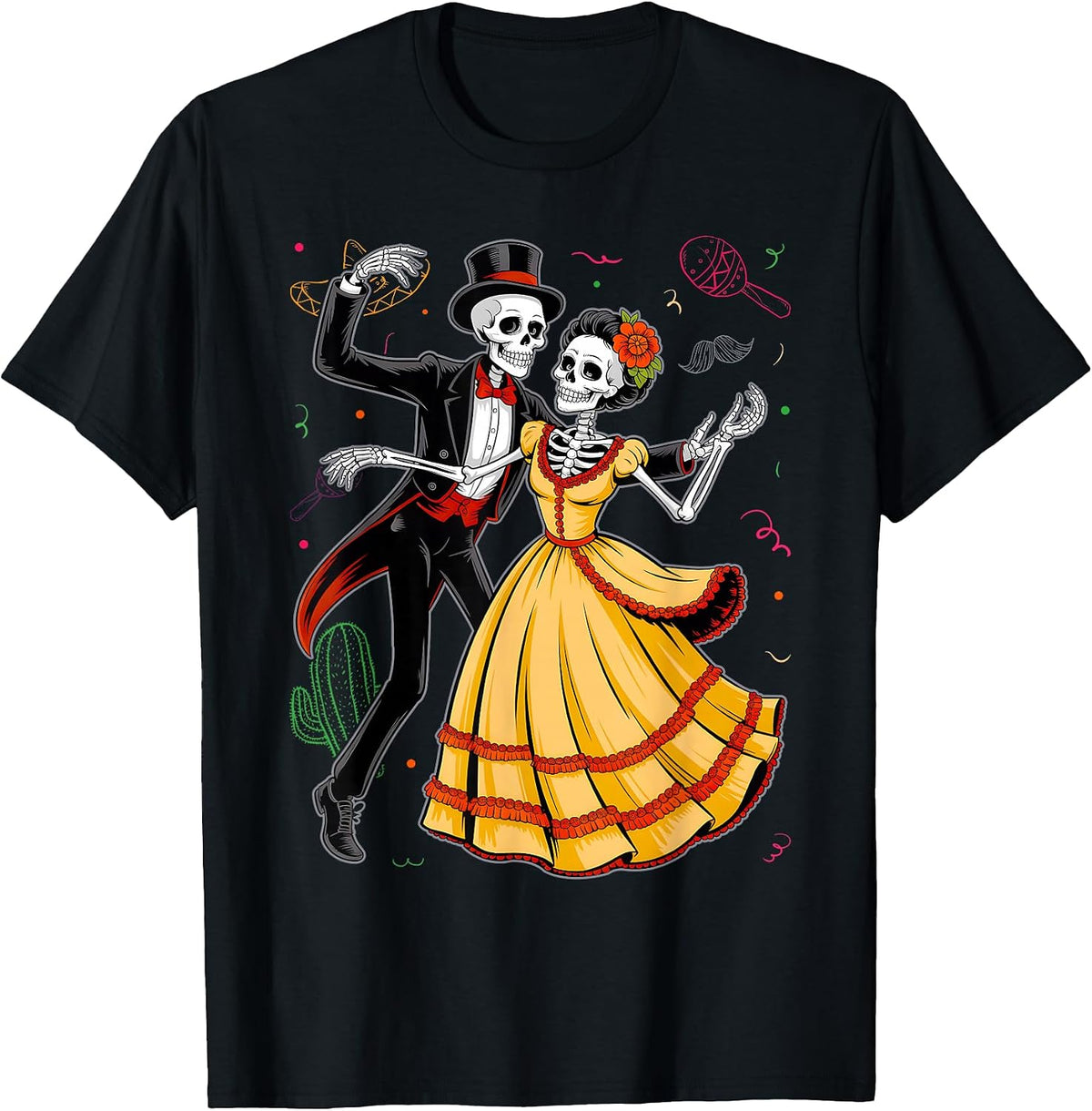 Dia De Los Muertos Skeletons Dancing Mexican Day Of The Dead T-Shirt