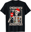 Emergency Department Skeleton Coffee ER Nurse Christmas T-Shirt