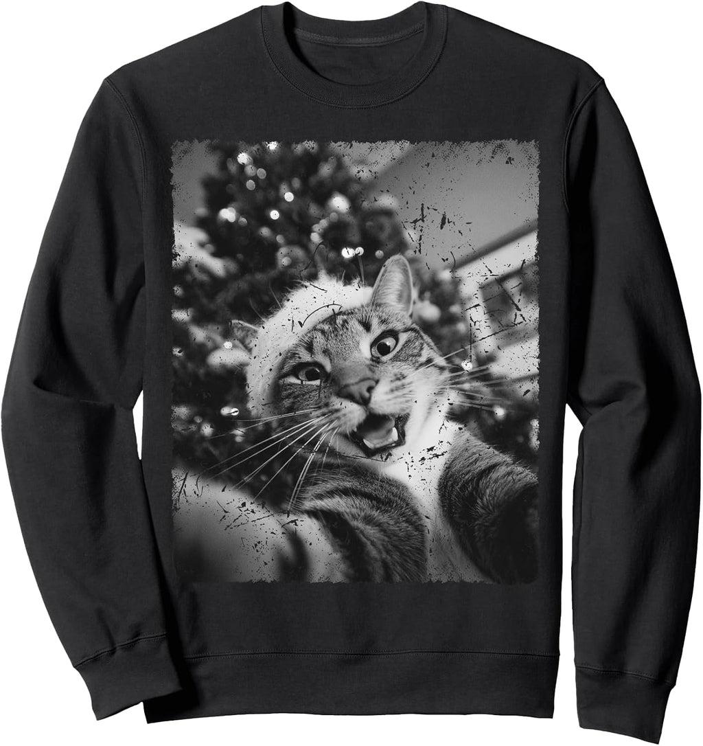 Funny Xmas Kitten Cat Christmas Holiday Graphic Sweatshirt