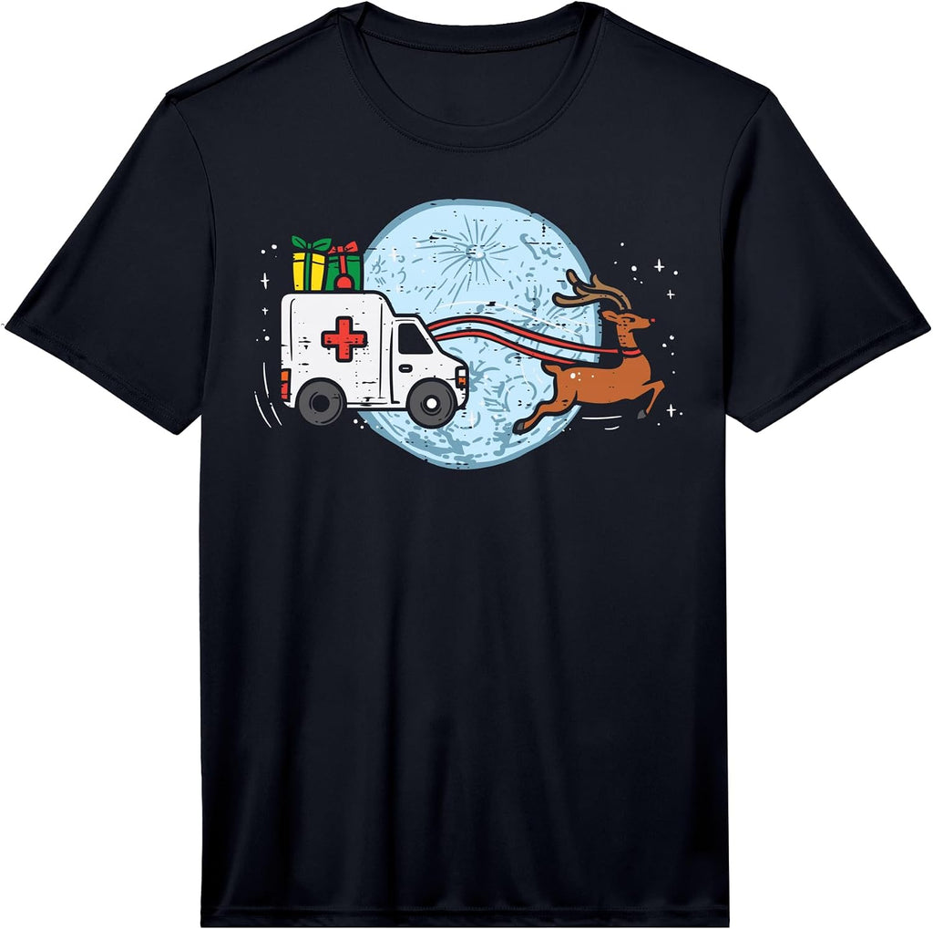Ambulance Reindeer Nurse Christmas Xmas Medical Performance T-Shirt