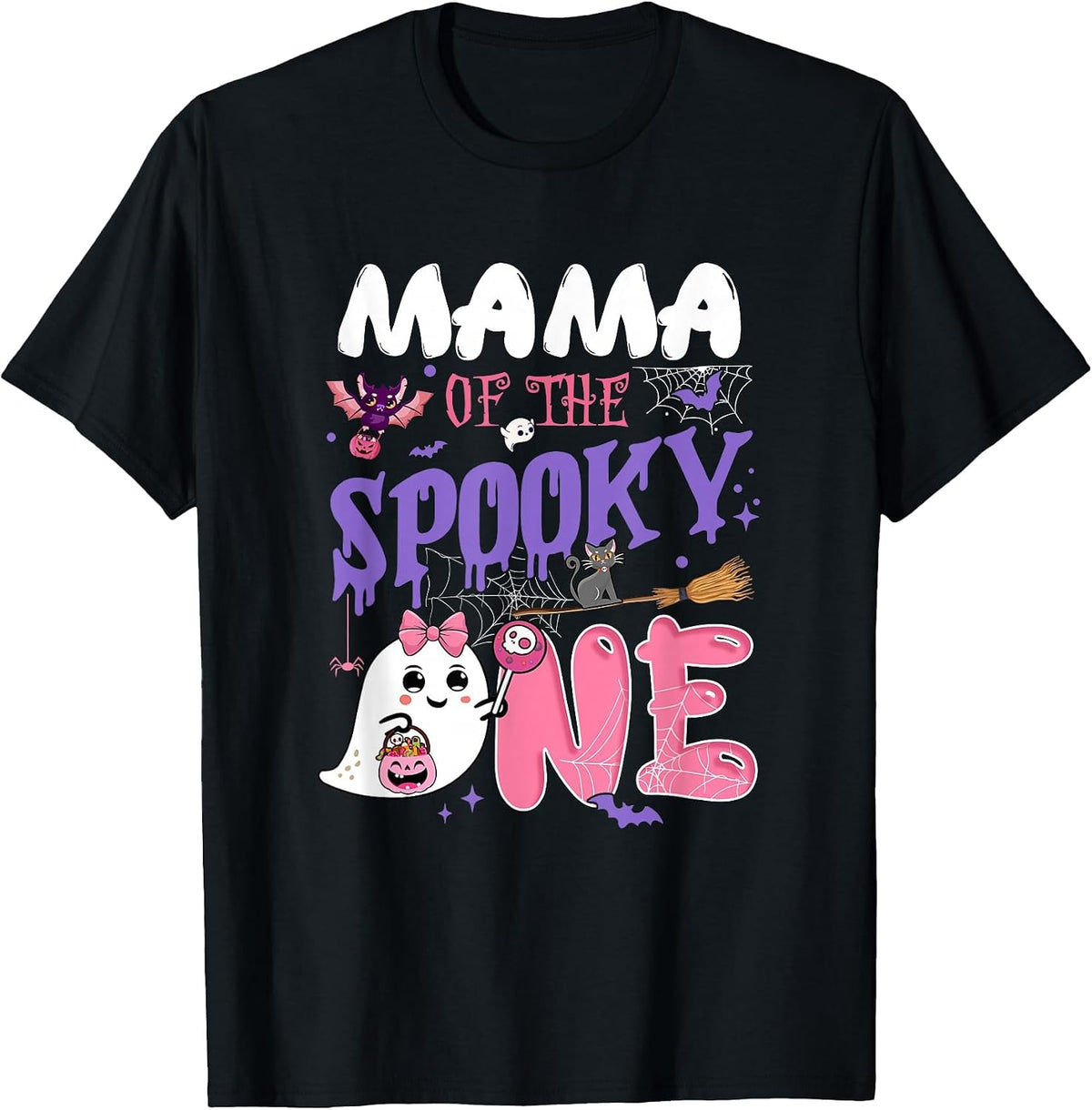 Mama of The Spooky One 1St Birthday Girl Halloween Ghost T-Shirt