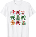 Retro Christmas Coquette Bow Trendy Holiday T-Shirt