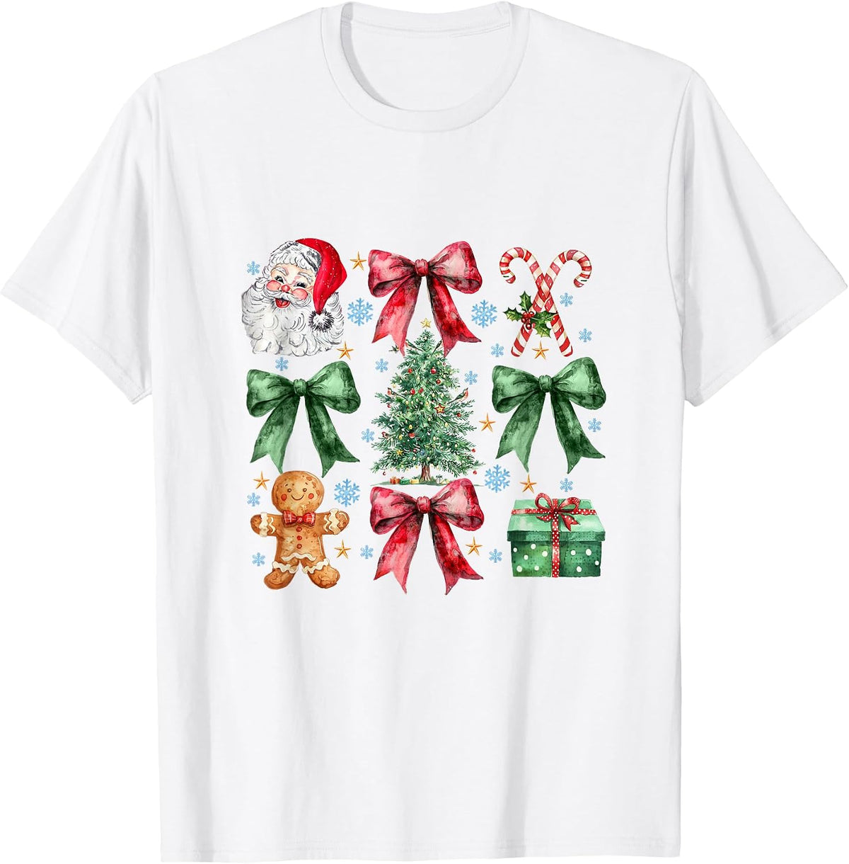 Retro Christmas Coquette Bow Trendy Holiday T-Shirt