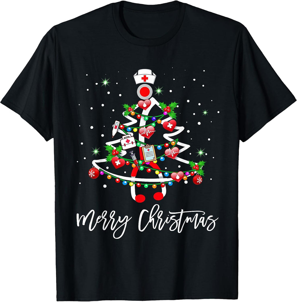 Merry Christmas Tree Nurse T-Shirt