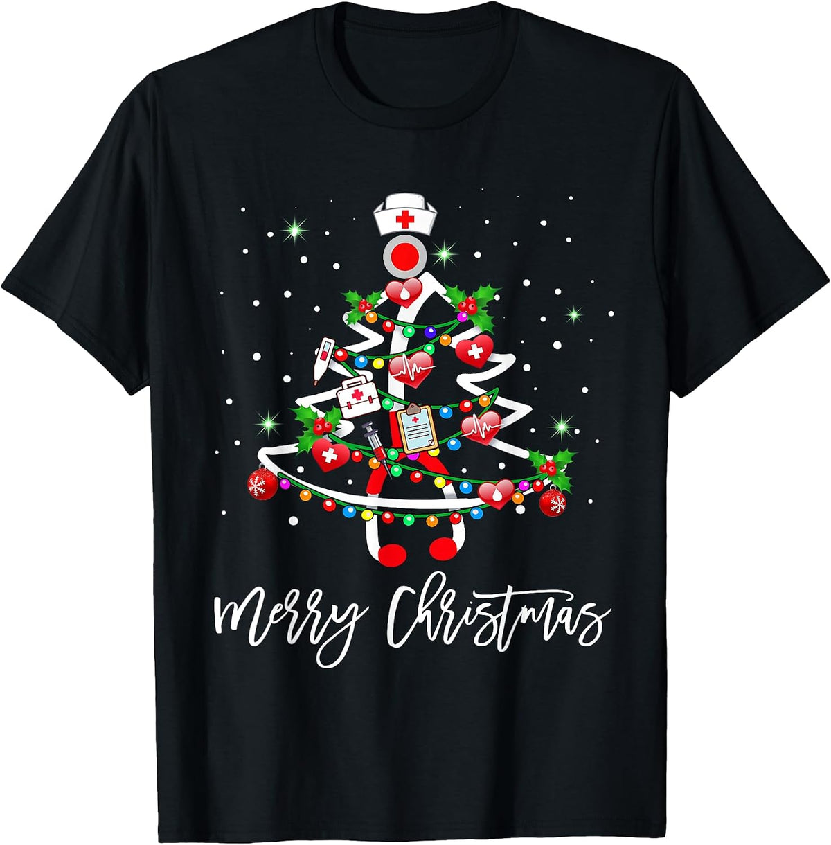Merry Christmas Tree Nurse T-Shirt