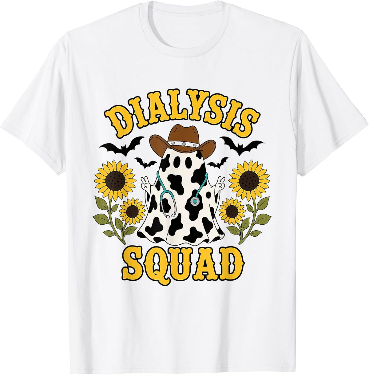 Halloween Dialysis Squad Western Ghost Dialysis Nurse T-Shirt