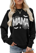 Halloween Mama Sweatshirt Fall Spooky Season Shirts Women Crewneck Cute Ghosts Mom Pullover Tops Spooky Mama Sweater