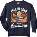 Fall In Love With Learning Funny Autumn Teacher Comfort Colors Adult Sweatshirt