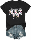 Christmas Nurse Shirts for Women Registered Nurse T-Shirt Funny Christmas RN T Shirts Graphic Tees Women