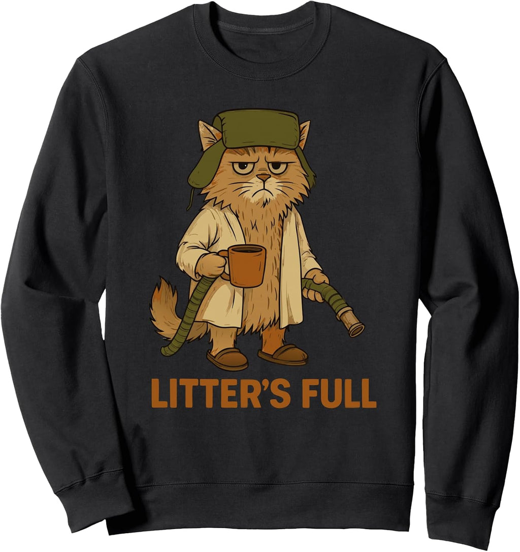 Litter’s Full Funny Cat Lovers Christmas Xmas Sweatshirt