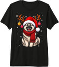 Norwegian Elkhound Dog Christmas Santa Hat Scarf Xmas Premium Tri-Blend T-Shirt