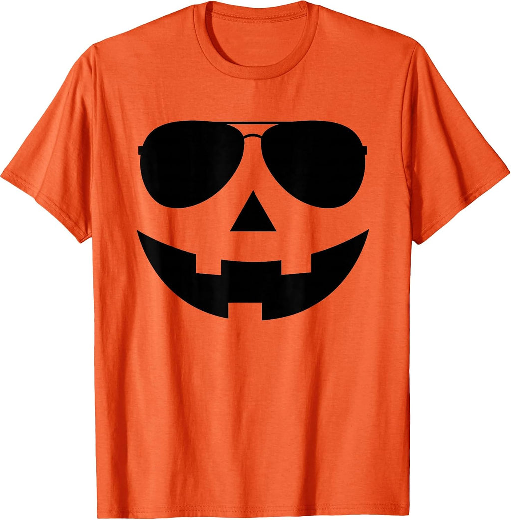 Jack O Lantern Face Boys Men Pumpkin Halloween Costume Funny T-Shirt