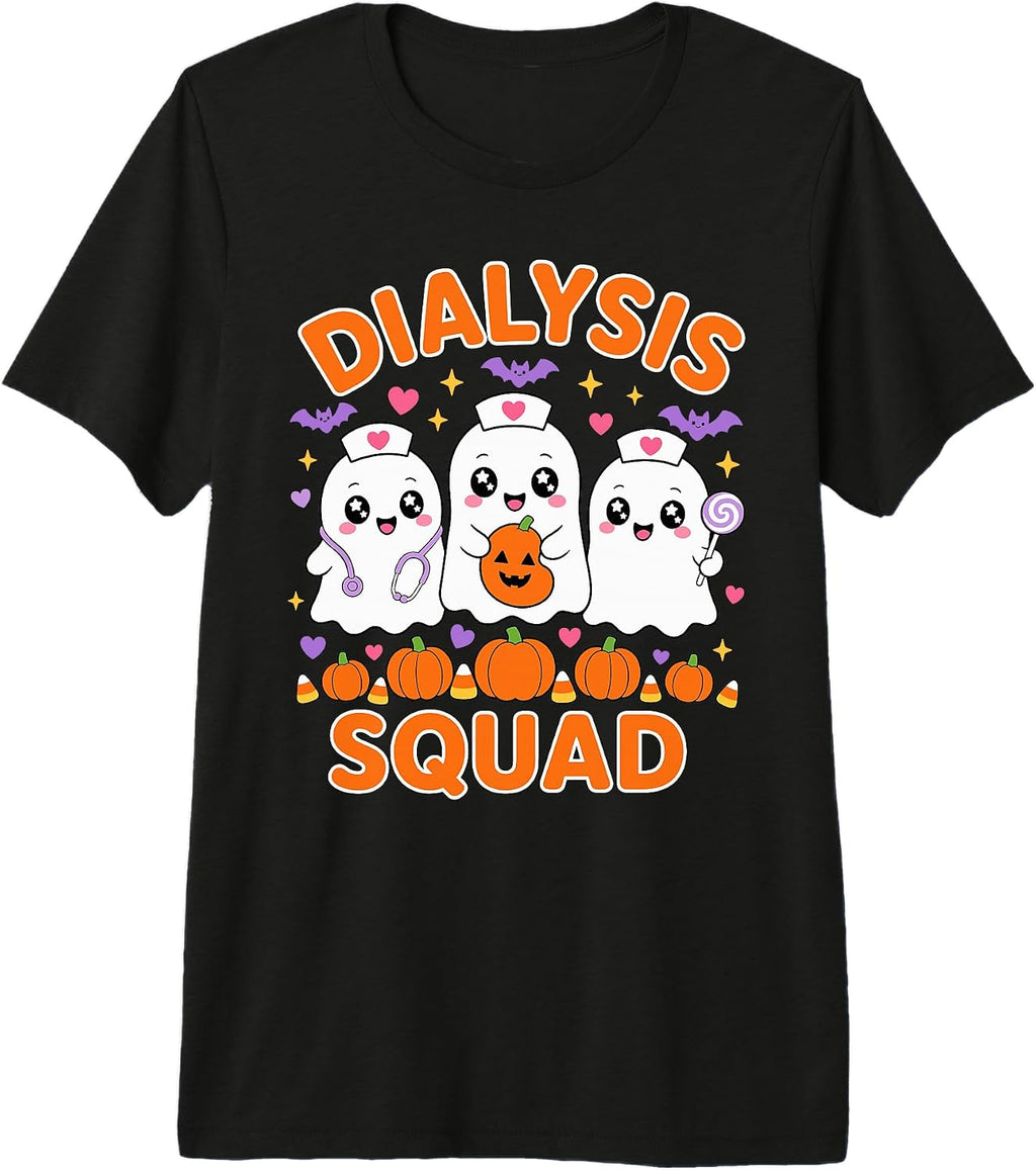 Halloween Dialysis Squad Kawaii Ghost Dialysis Nurse Premium Tri-Blend T-Shirt