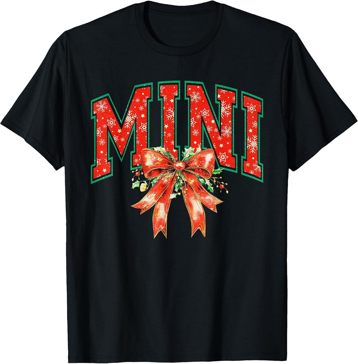 Cute Mini Coquette Bow Christmas Retro Xmas Bright Women T-Shirt
