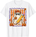 Halloween Teacher Ghost with Pencil and Pumpkin Coffee Women T-Shirt