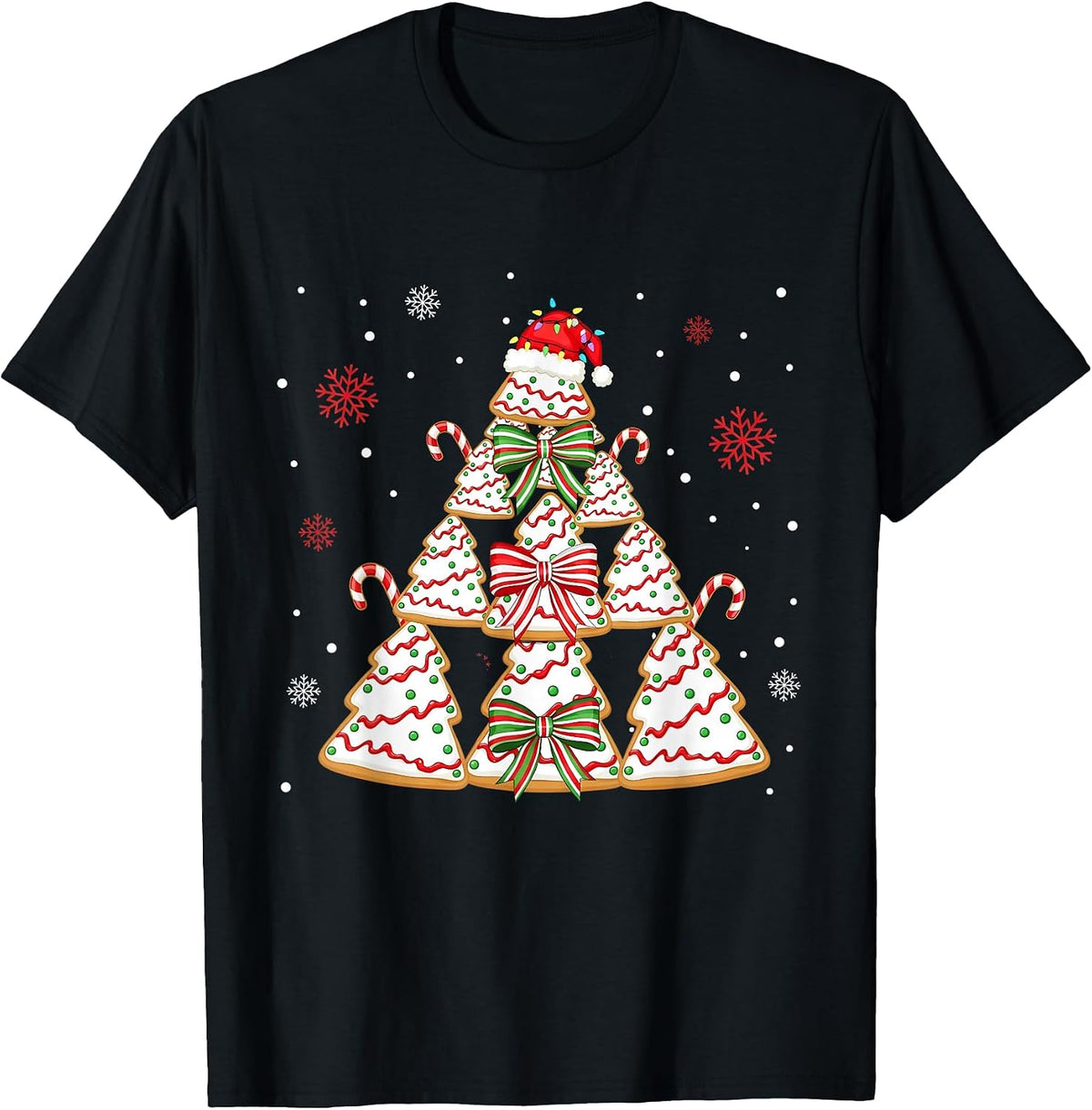 Cakes Christmas Tree Cute Cakes Xmas Holiday Men Women T-Shirt
