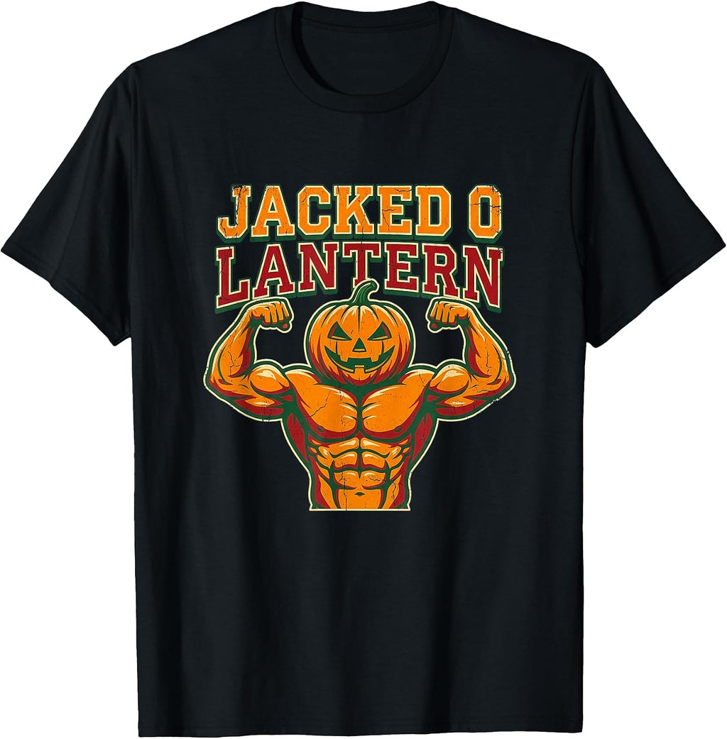 Jacked O'Lantern Halloween Gym Workout Lifting Funny Pumpkin T-Shirt
