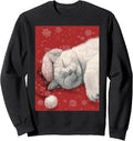 Red Christmas White Cat Top Sweatshirt